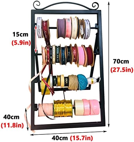 Organizador de rack de fita de 4 camadas LSMKKA, recipientes de armazenamento de suporte de papel de embrulho de