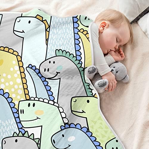 Cobertor de dinossauros engraçados do arremesso de dinossauros de algodão para bebês, recebendo cobertor, cobertor leve e macio para