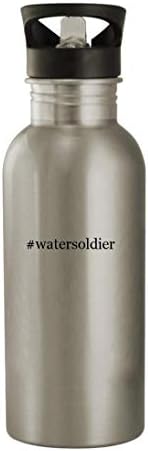 Presentes Knick Knack #watersoldier - 20 onças de aço inoxidável garrafa de água, prata
