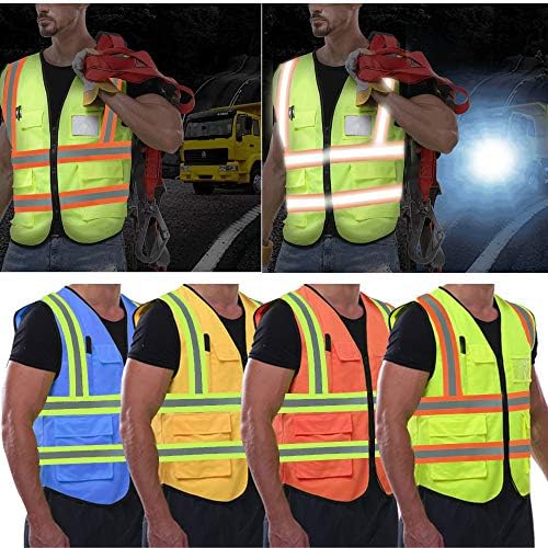 Colete de segurança refletivo de alta visibilidade Personalize logotipo com 5 bolsos Hi Vis Vol Vest Overdoor Protective Workwear