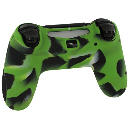 Zedlabz Silicone Grip Cover Skin for Sony PS4 Controllers - Camo Green