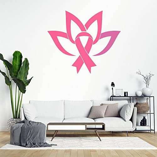 Cura câncer de mama câncer de fita de parede decalques decalques de fita rosa adesivos de parede Fighte câncer consciência decalque decalque guerreiro vinil adesivo de parede decoração de casa decalques de parede removíveis para o presente de aniversário da sala de estar presente