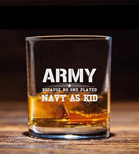 Exército de Htdesigns porque ninguém jogou marinha como Kid Whisky Glass - Army Bourbon Glass - Dia dos Padres - Armador Americano