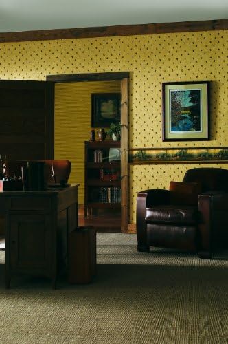 Brewster 145B64994 Northwoods Lodge Running Brown Deer Borda Wallpaper