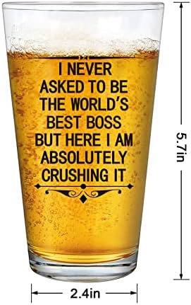 Presente do chefe dazlute, eu nunca pedi para ser o melhor vidro de cerveja do mundo, ideia engraçada para o gerente de chefe, diretor
