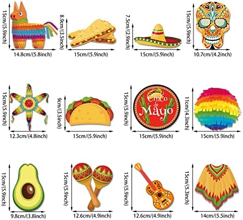 30pcs Fiesta mexicana Decorações penduradas, Cinco de Mayo Teto Decorações de redemoinho pendurado, Let's Fiesta