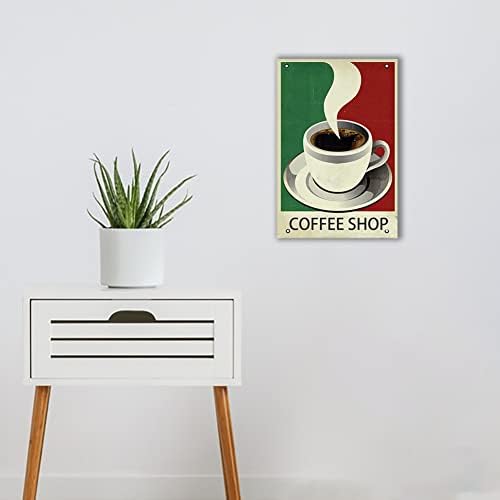 VNJEOKMG Café quente de vapor, carta de café, artesanato decorativo, tempo livre, adequado para café, cozinha, bar, quarto, sala de jantar, sinal de lata decorativa de parede, 8 * 12 polegadas.