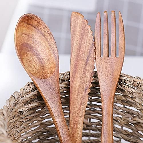 CHDHALTD 3PCS/SET STAPTH BLASSO DE ECO-AMÉCIO NATURAL, talheres de talheres de madeira de madeira para utensílios de cozinha de cozinha em casa