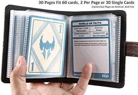 DICE FORGED Co. Lado de feitiço de encantamentos titular do cartão de feitiço e baralho de cartas de apagar a seco com bolsa de armazenamento de veludo - armazenamento para D&D livro de feitiços Monster Magic Item cartões