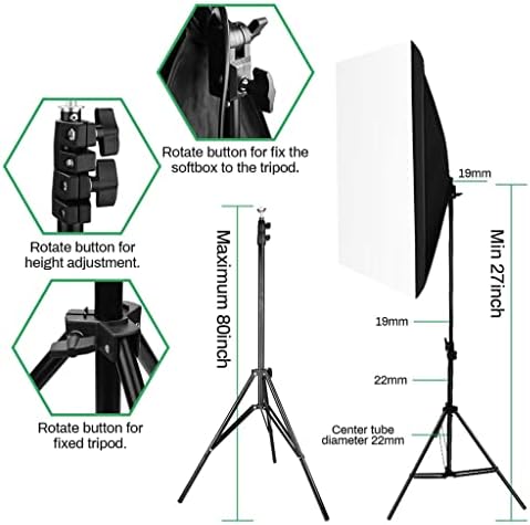 MJWDP Sistema de suporte de fundo 2x3m ajustável 25W/135W Umbrellas Softbox Kit de iluminação contínua para o vídeo