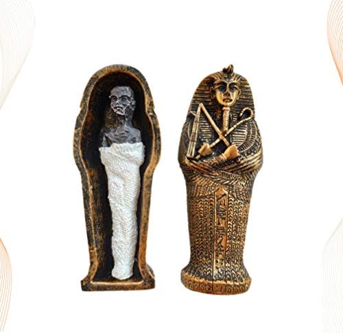 Decoração Besportble Artefato Egípcio Antigo Deus colecionável de Deus do submundo anubis sarcófago caixão inserir múmia figurina