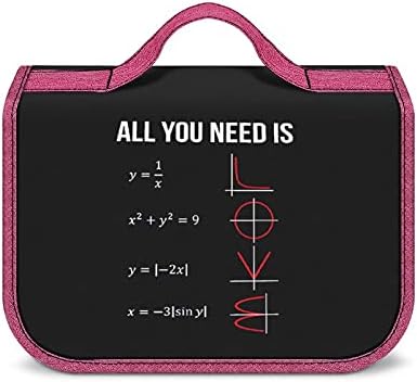 Tudo o que você precisa é de amor matemática de mochila grande com higiene pessoal com gancho de gancho pendurado Banheiro