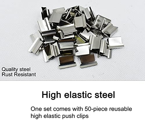 Distribuidor de clipe de molusco portátil portátil com 50 clipes de metal de aço inoxidável Clipes de recarga de plástico