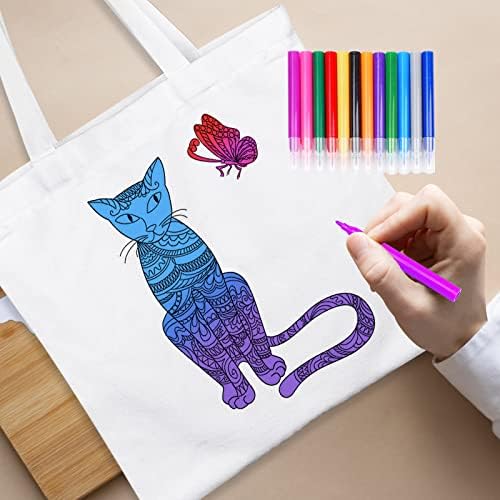 BKPVCT Fashion Cat Butterfly Print Canvas Tote Bag para mulheres meninas, mantimentos reutilizáveis ​​DIY sacolas para escola, compras,