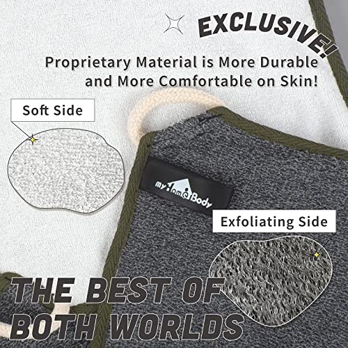 MyHomeBody Premium Dual Textuge Esfoliando pano de lavagem com lado macio e de esfregar | Esfoliação corporal Luffa