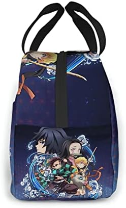 Lancheira reutilizável para meninos meninos, lanchonete isolada de anime Térmica lancheira portátil bolsa de refrigerador com bolso