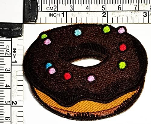 Kleenplus Chocolate Donut Cartoon fofo Costurar ferro em remendo apliques artesanal de roupas artesanais Capéu de