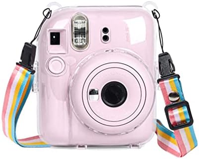 Ngaantyun mini 12 case clara com bolso de filme para fujifilm Instax mini 12 câmera instantânea, exibição de imagens de estampa com alça de ombro ajustável removível