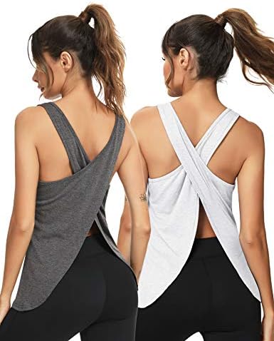 Lyhnmw Open Open Treping Top Top Backless Yoga Camisetas Trecina Tanque de Tanque de Afastros Ativo Camisetas Exercícios ioga Tampas