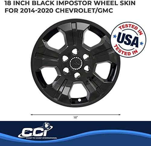 Costa a costa internacional Black Black Impostor Wheel Skins, Conjunto de 4 - Compatível com Chevrolet - IWCIMP392BLK - Tampa de roda automotiva de 18 polegadas