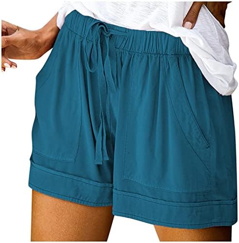 Shorts atléticos para mulheres plus size shorts de cintura esticada de cordão solta Bermudas com shorts de pernas largas de treino