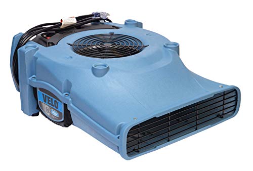 Dri Eaz Velo Air Mover F504 Secador de danos à água profissional para tapetes, paredes, pisos, 1,9 amp economiza energia, 1 velocidade, alta velocidade, silenciosa, bem construída, margaridas, azul
