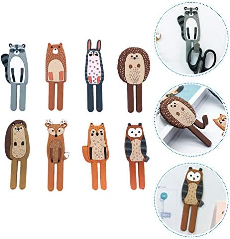 Decoração de casa de hemóton Decoração de casa geladeira quadro branco 8pcs ganchos magnéticos em forma de animal ganchos de