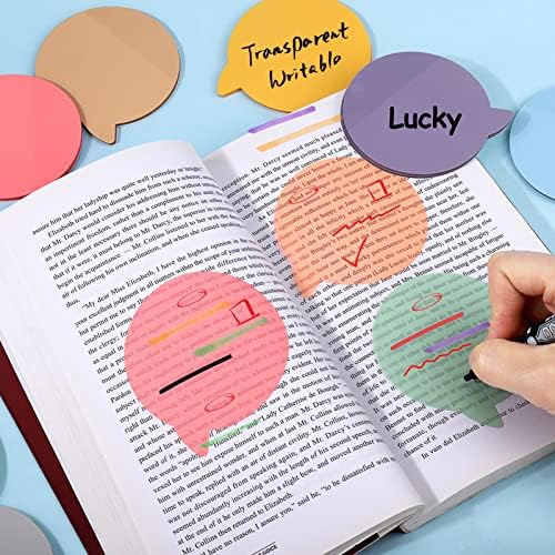 Juome Transparent Sticky Notes, 400pcs Bubble fofo redondo guias pegajosas, marcadores de livros translúcidos.