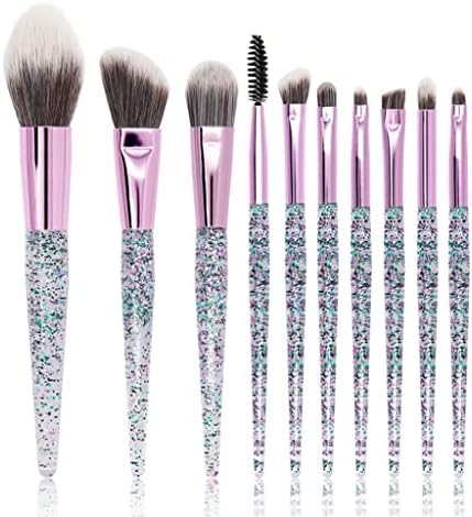 Brushes grossos de 10 definir ferramentas completas de beleza de cristal transparente