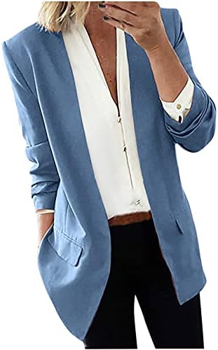 Mulheres Blazer Work Office Business Suit de jaqueta casual do escritório de traje frontal aberto