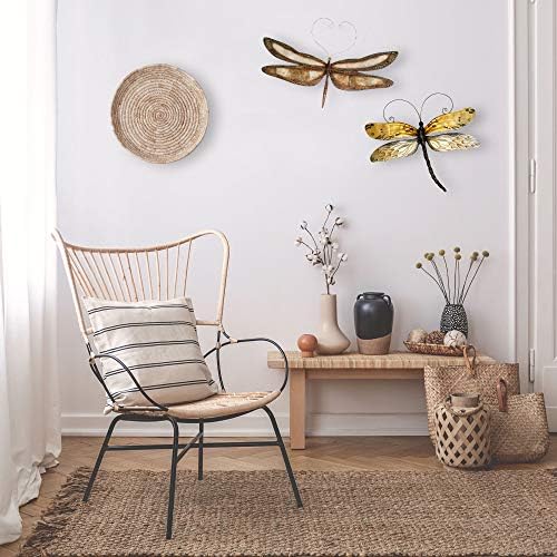 EANGEE DESIGN HOME DESIGN DROGNFLY Decoração de parede Terra com borda marrom 17 polegadas de comprimento x 1 polegada