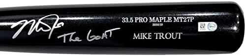 Mike Trout Angels assinou a cabra inscrita antigo jogo de hickory Model Bat MLB Holo - Bats MLB autografados