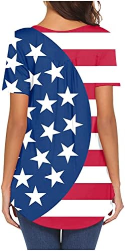 Tops for Women Independence Day Printing v pesco