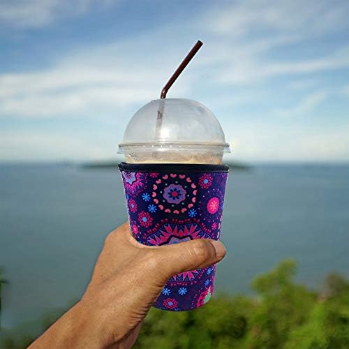Pufivewr reutilizável capa de copo de café gelado para bebidas frias e porta -neoprene para o Starbucks Coffee, McDonalds, Dunkin