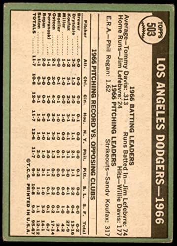 1967 Topps 503 Dodgers Team Los Angeles Dodgers Fair Dodgers