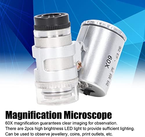 Microscópio de bolso de oumefar, alto brilho LED LED LENS OPTICA PORTÁVEL MINI -MICROSCOPO PARA OBSERVAÇÃO Microscópio