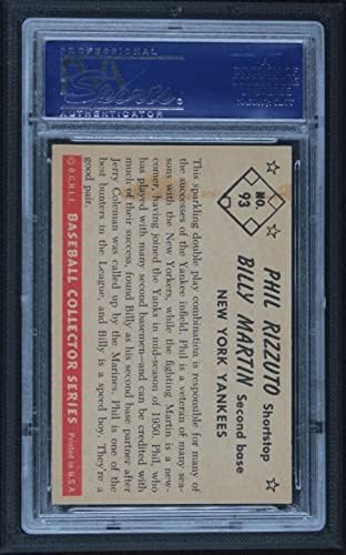 1953 Bowman 93 Phil Rizzuto/Billy Martin New York Yankees PSA PSA 6.00 Yankees