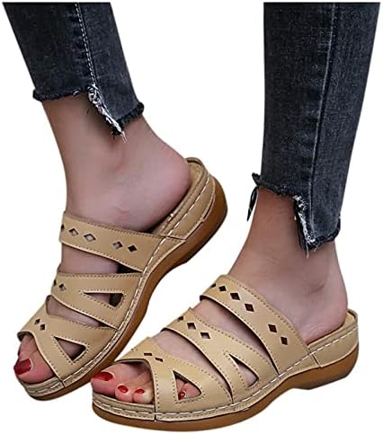 Sandálias para mulheres cunha de verão elegante respirável confortável bloco grossa sapatos de sandálias de lazer