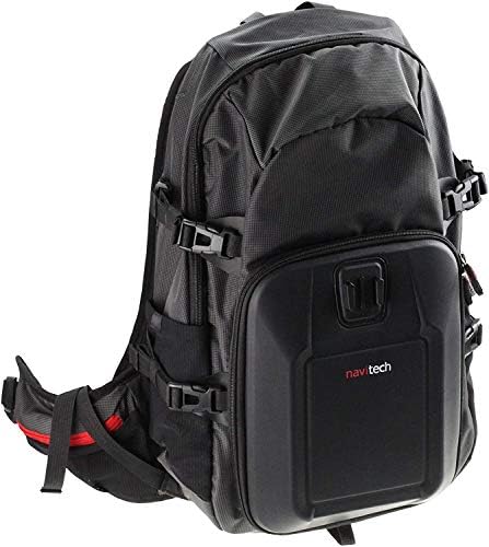 Backpack da câmera de ação da Navitech e kit de combinação de acessórios 8 em 1 com cinta de tórax integrada-compatível com a câmera de ação Goextreme manta 4k