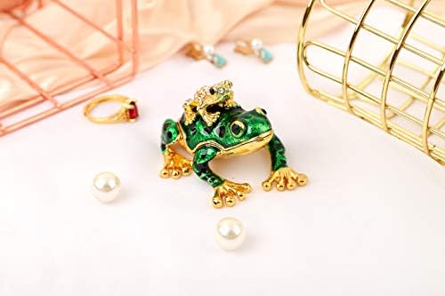 Caixa de bugiganga de joias de sapo fofo de qifu com presente exclusivo para decoração de casa articulada