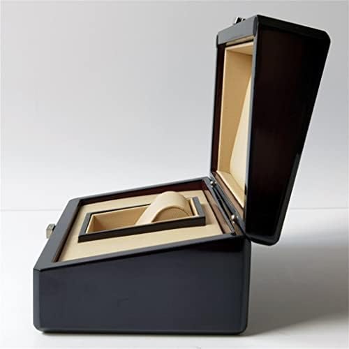 Irdfwh Wooden Watch Box Single Gird Whit Tote Bag Tags e Papéis em Inglês Livreto Jóia Caixa