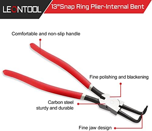 Leontool de 13 polegadas de alicate interno anel de snap 90 graus alicate de anel de retenção de serviço pesado com diâmetro