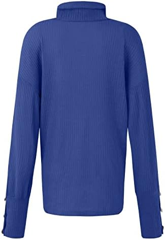 Suéteres fofos suéter de suéter solto botão de pulôver de manga longa malha de malha de cor de malha sólida caia