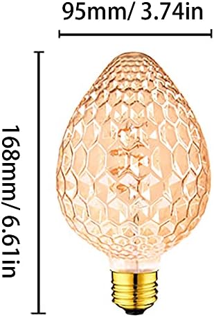 3W Bulbo de Filamento de LED de Morango Vintage Luz LED E12 G95 Lâmpada LED Bulbo de halogênio de 20w Halogênio Edison