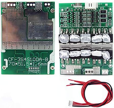 TAIDACENT 12V100A 4S Placa de proteção contra bateria 3S BMS com equilíbrio Polímero de bateria de lítio 18650 Placa