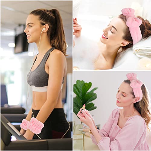 Etomiel Bandas para mulheres para lavar o rosto, conjunto de 6 scrunchies de pulso e maquiagem de bandana -de -cabeça