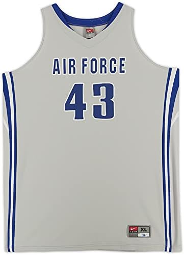Sports Memorabilia Air Force Falcons emitidos pela equipe 43 Jersey Gray com números azuis do programa de basquete - tamanho