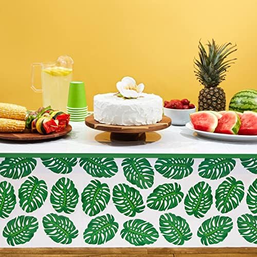 Talha de mesa de folhas tropicais de folhas tropicais do Panda Blue para luau havaiano, decorações de festas de aniversário