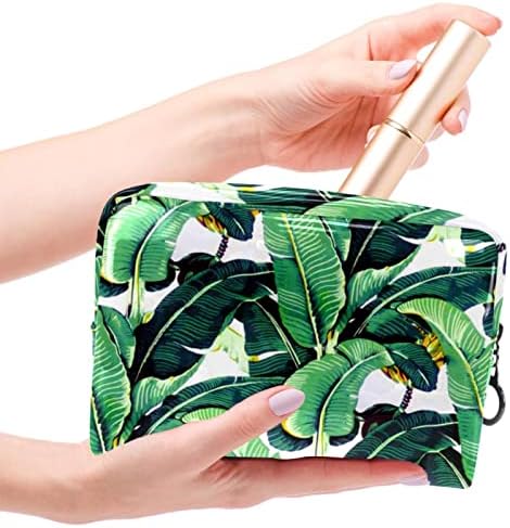 Tbouobt Sacos cosméticos para mulheres, Bolsa de maquiagem Acessórios de bolsas de higiene pessoal Acessórias de bolsas, folhas tropicais Flor Summer Green