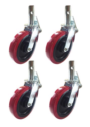 4 PCS Scaffold Caster 5 6 8 Rodas pretas com freios de travamento